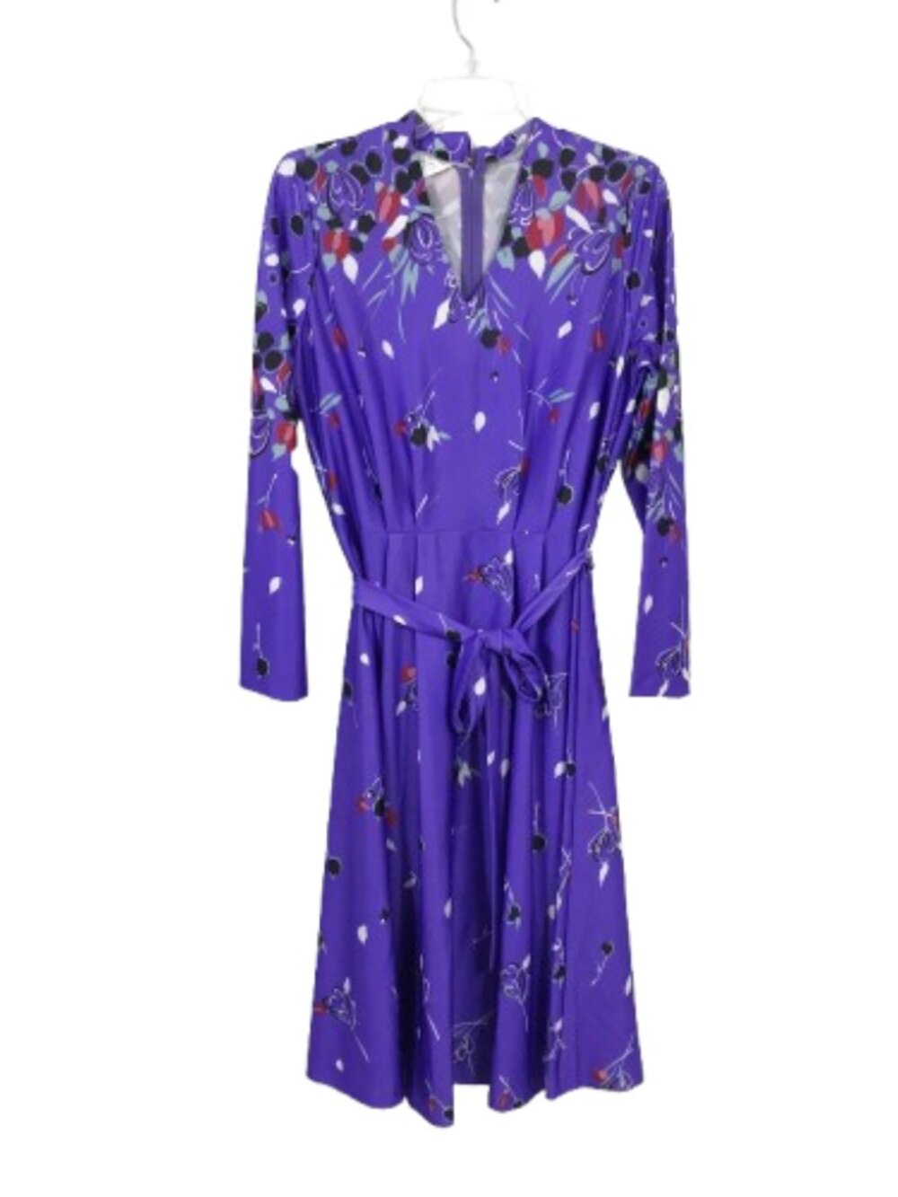 Vintage 70s Purple Floral Summer Dress Sz 16, JC Penney Fashions Feminine